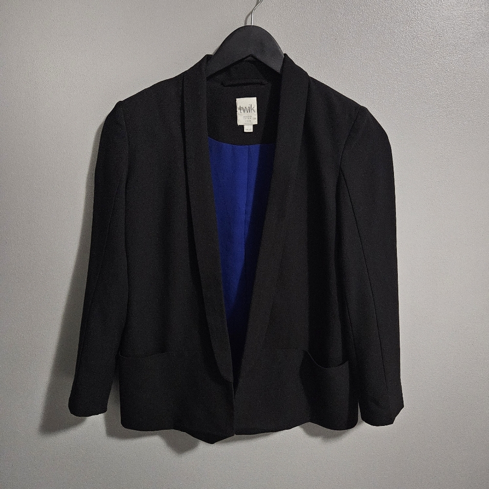 Twik Black Blazer with Blue Lining